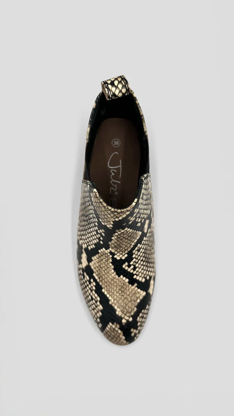 Julz Aria Beige Boot - Snake Print
