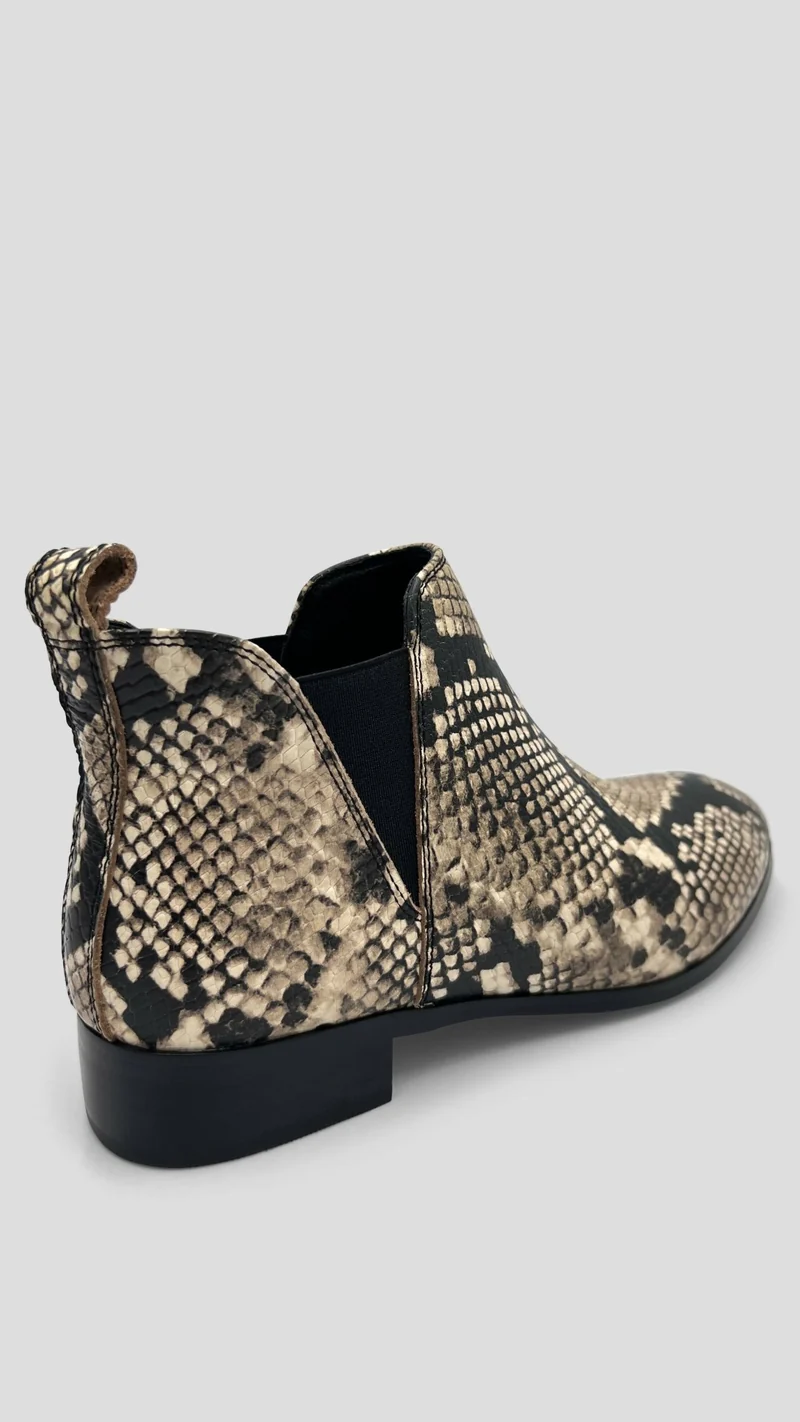 Julz Aria Beige Boot - Snake Print