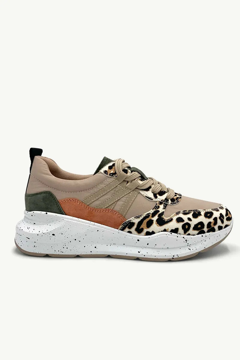 Julz Wade Sneaker - Beige / Leopard