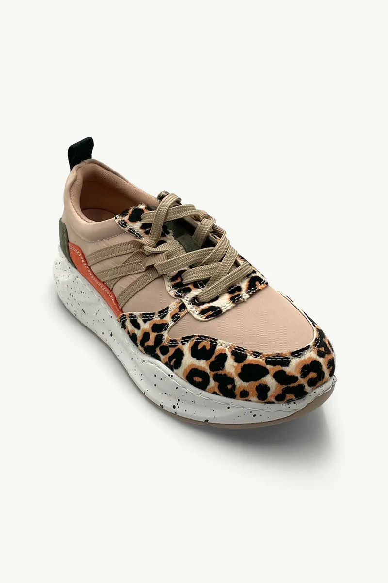 Julz Wade Sneaker - Beige / Leopard