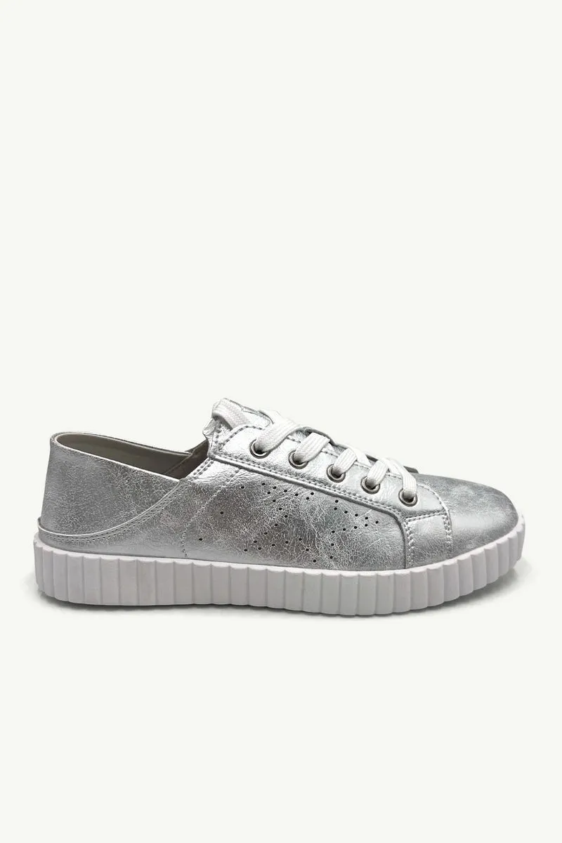 Julz Valentina Matte Sneaker - Silver