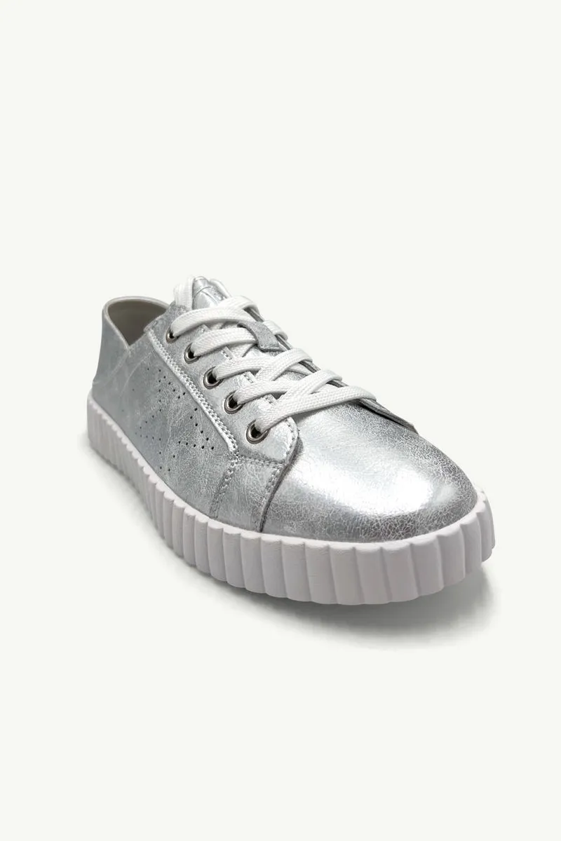 Julz Valentina Matte Sneaker - Silver