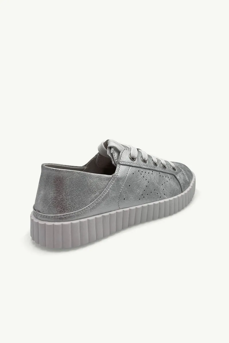 Julz Valentina Matte Sneaker - Silver