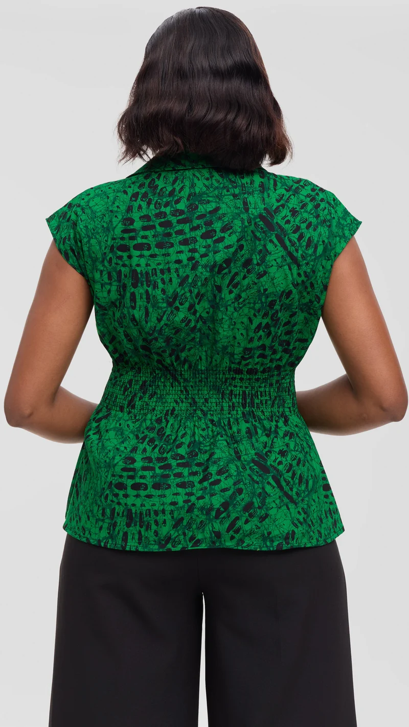Vivo Peplum Top in Kitenge - Wimbo Print