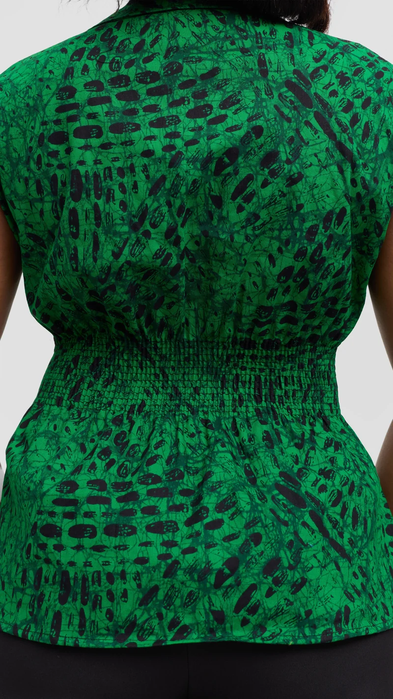 Vivo Peplum Top in Kitenge - Wimbo Print