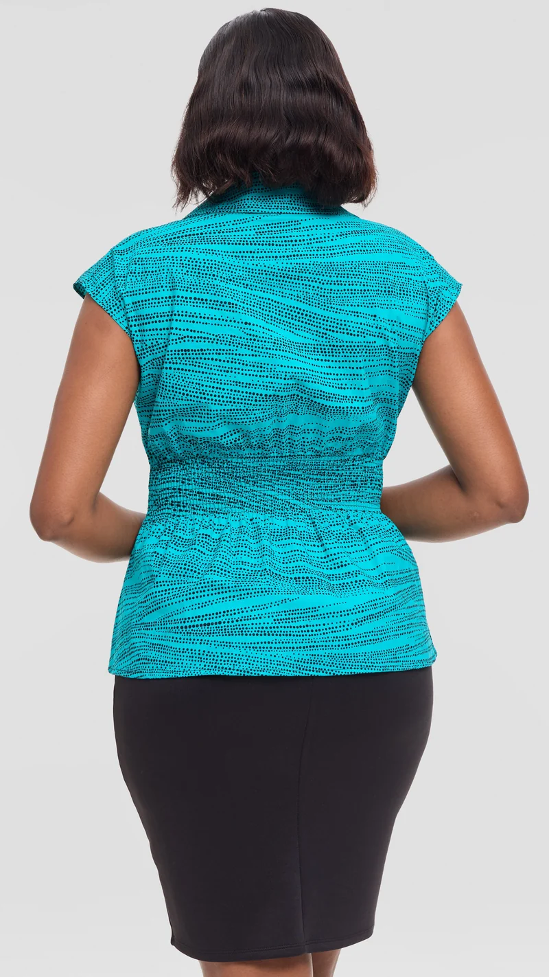 Vivo Peplum Top in Kitenge - Jicho Print