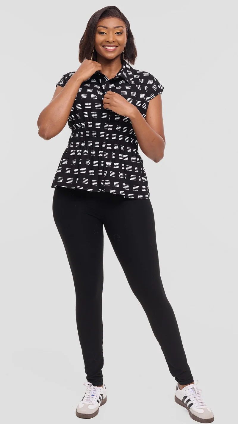 Vivo Peplum Top in Kitenge - Nyika Print