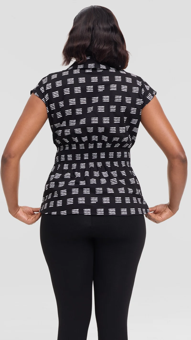 Vivo Peplum Top in Kitenge - Nyika Print