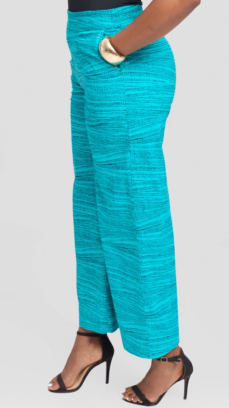 Vivo Elastic Waist Wide Leg Pants in Kitenge - Jicho Print