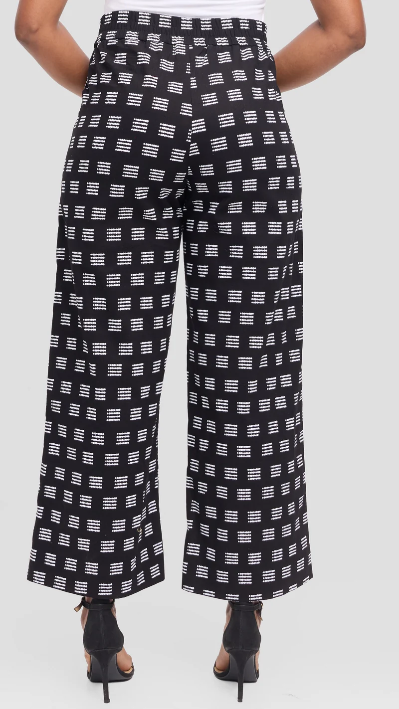 Vivo Elastic Waist Wide Leg Pants in Kitenge - Nyika Print