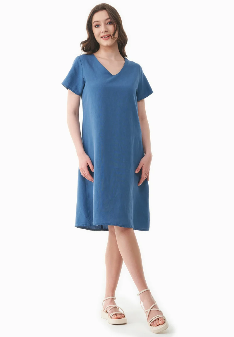 Kleid aus TENCEL™ Lyocell und Leinen