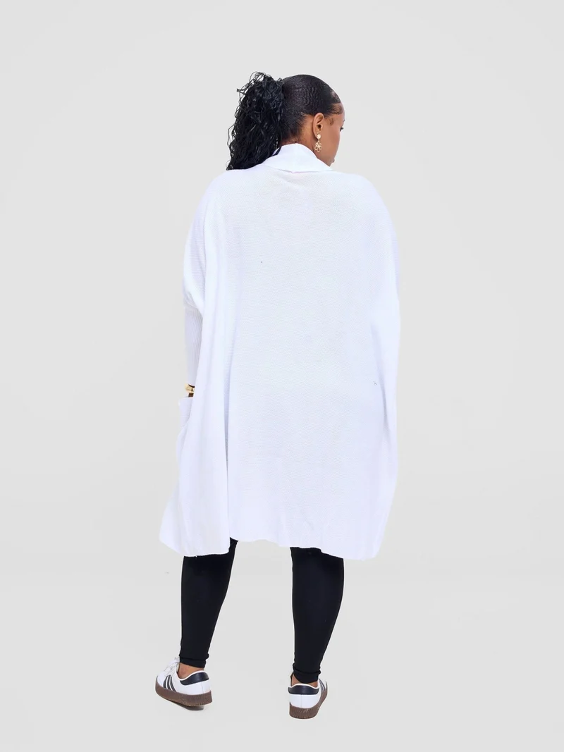 Vivo Cuffed Wide Sweater - White