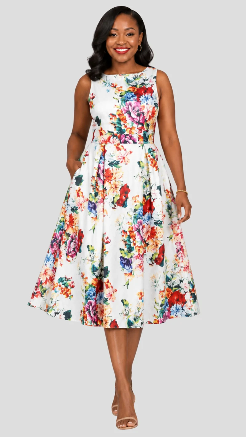 The Fashion Frenzy Aurelia Bloom Dress - White