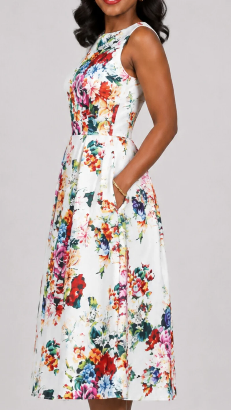 The Fashion Frenzy Aurelia Bloom Dress - White