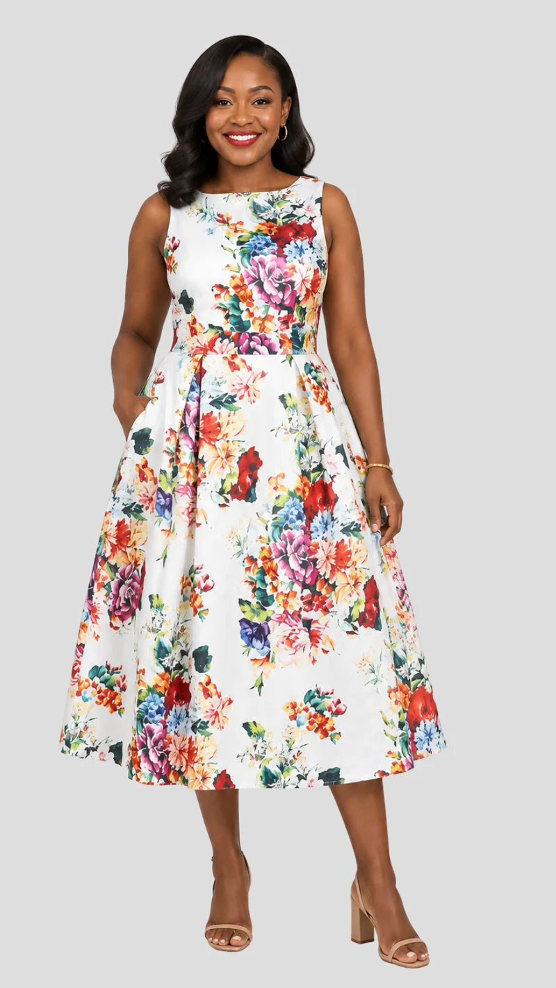 The Fashion Frenzy Aurelia Bloom Dress - White