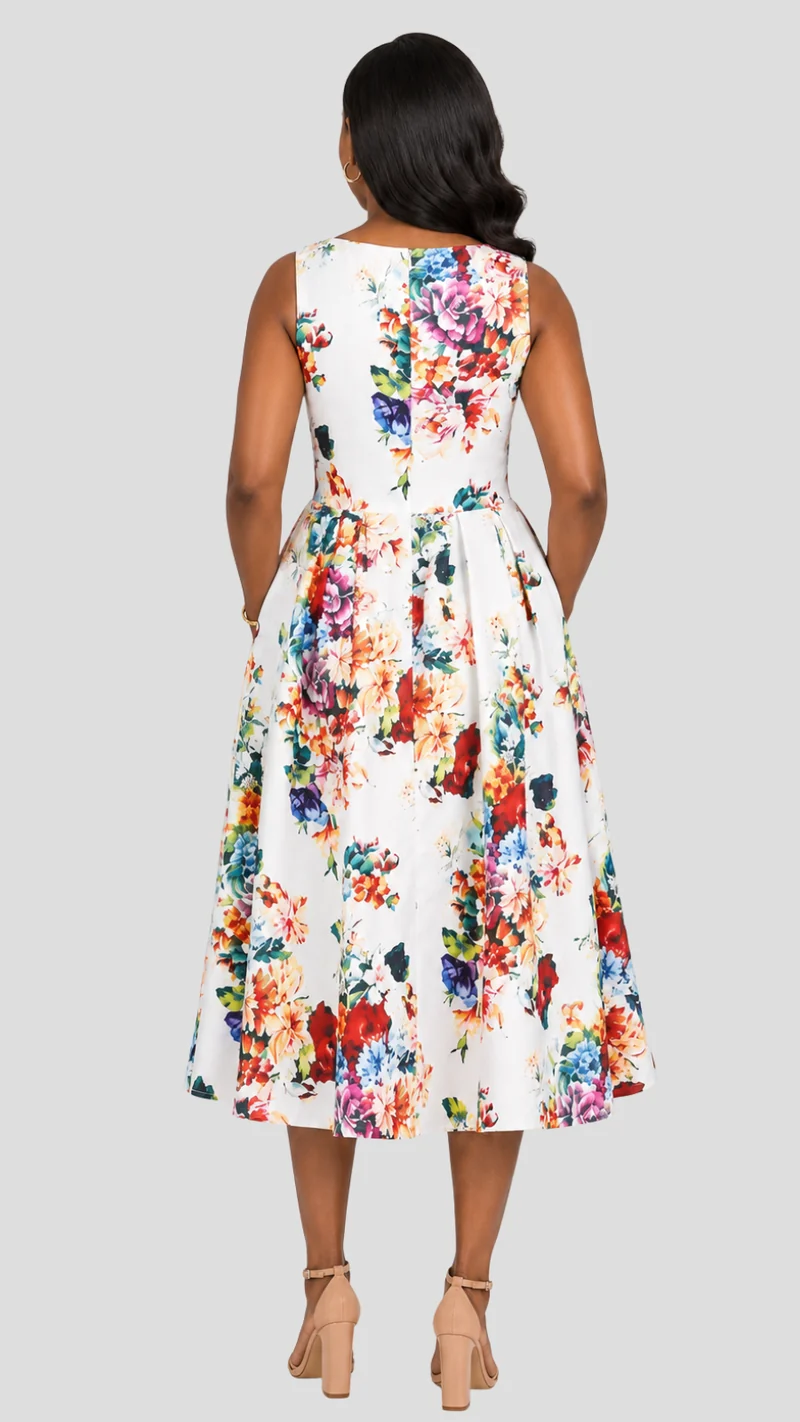The Fashion Frenzy Aurelia Bloom Dress - White