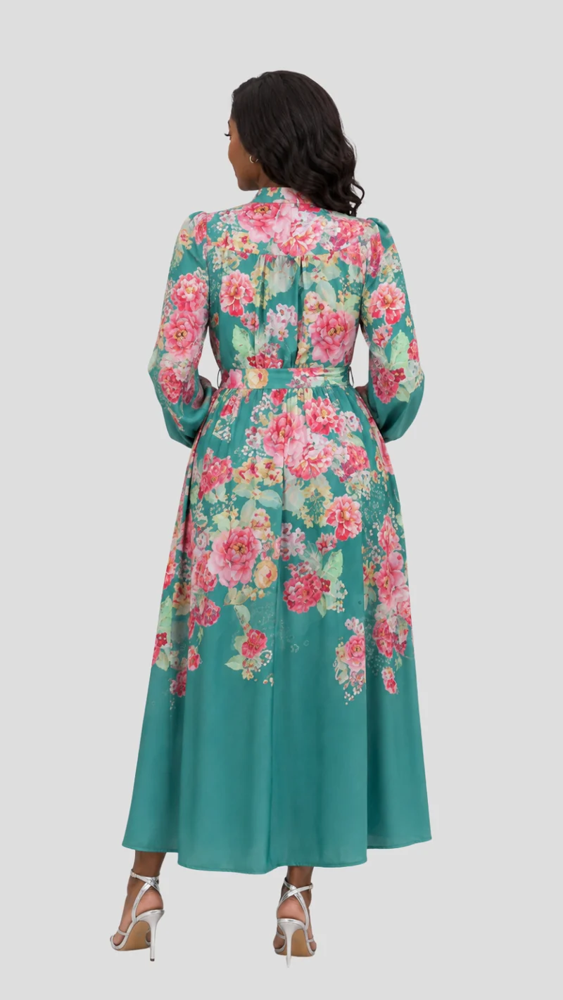 The Fashion Frenzy Seraphine Floral Maxi Dress - Green