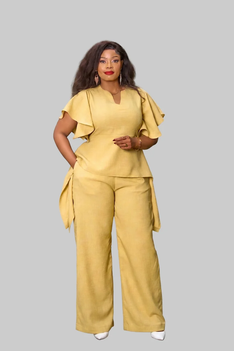Silk House Collection Kyomi Pant Set - Butter Yellow