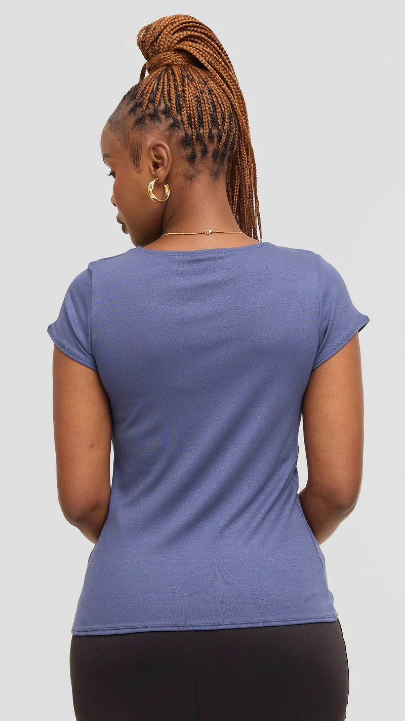 Vivo Everyday Cap Sleeve Top in Jersey - Powder Blue