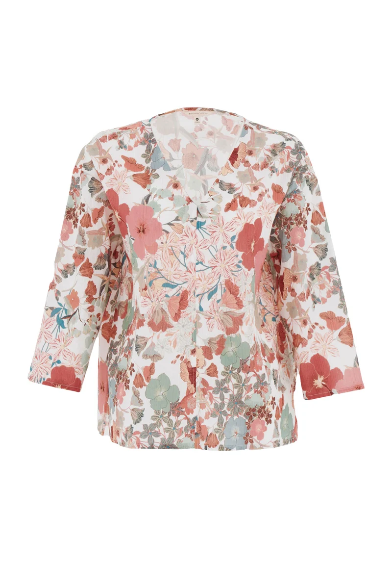 Bluse aus Bio-Baumwoll-Voile mit Blumenmuster