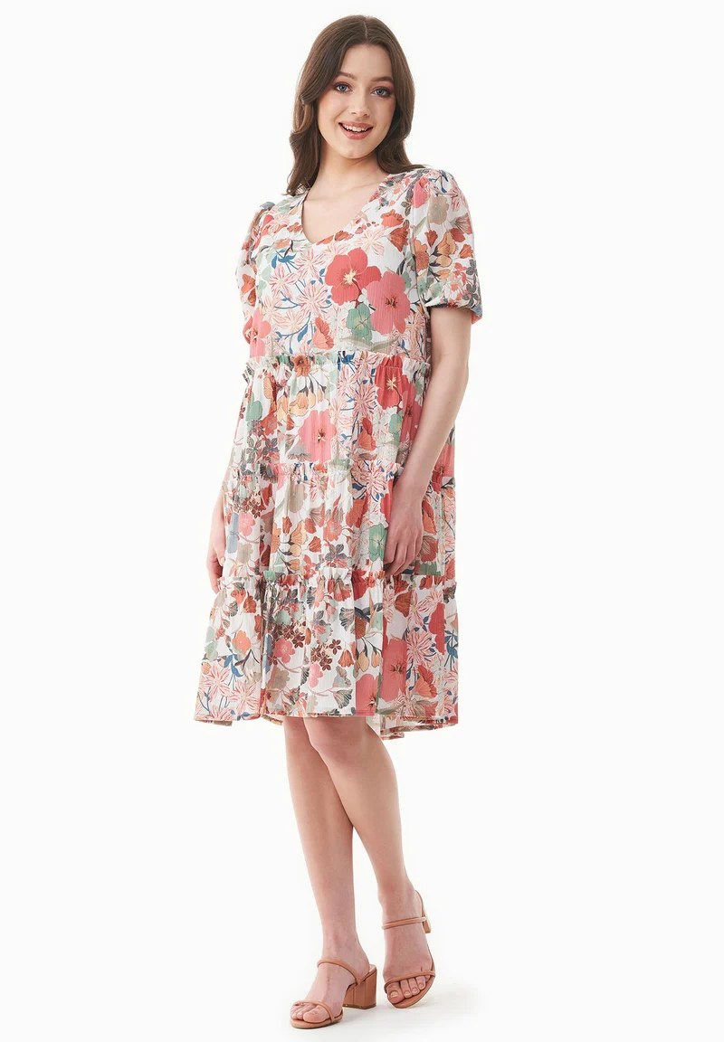 Kleid aus Bio-Baumwoll-Voile mit Blumenmuster