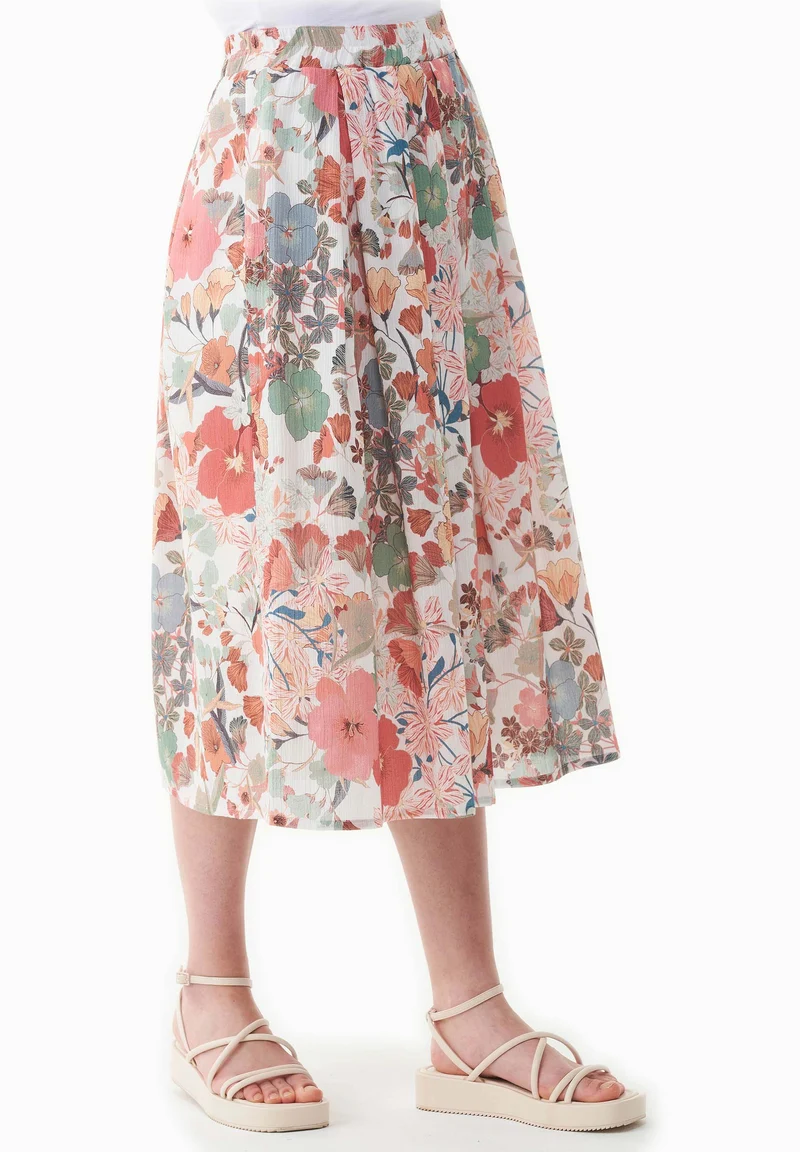 Maxirock aus Bio-Baumwoll-Voile mit Blumenmuster