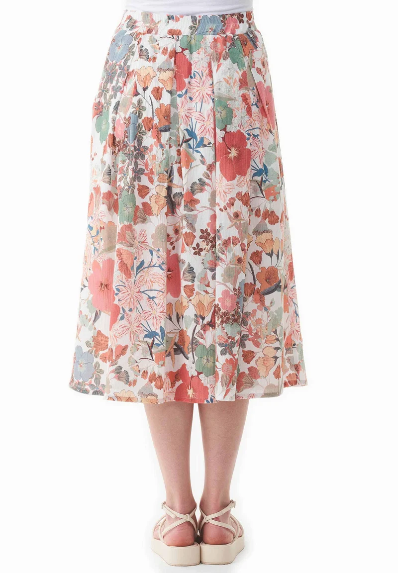 Maxirock aus Bio-Baumwoll-Voile mit Blumenmuster