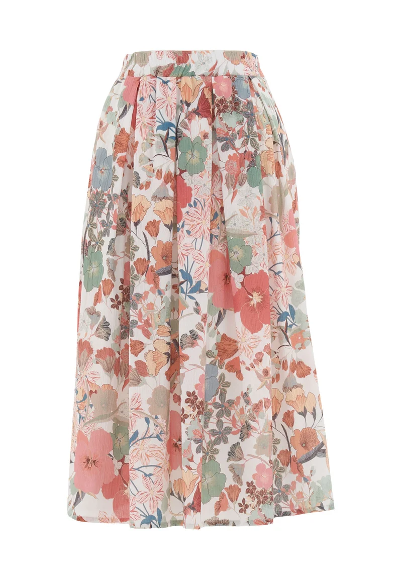 Maxirock aus Bio-Baumwoll-Voile mit Blumenmuster
