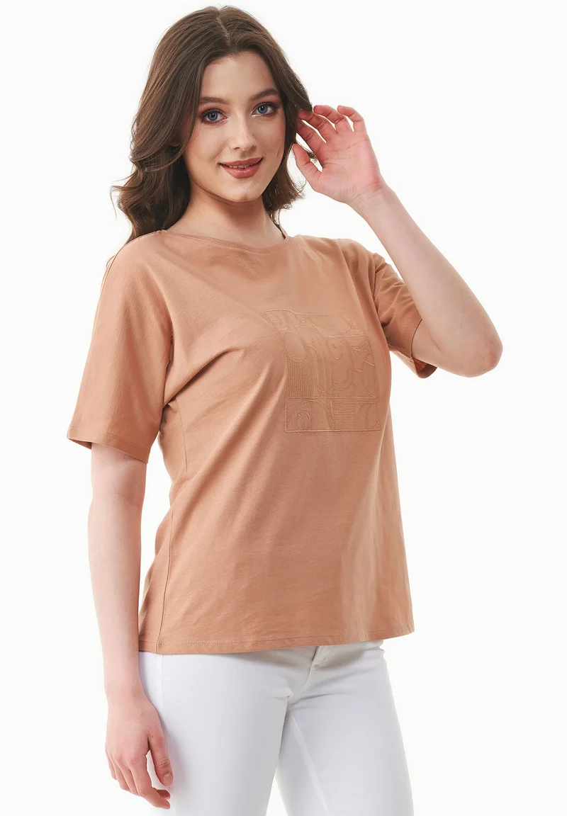 T-Shirt aus Bio-Baumwolle mit Stickerei