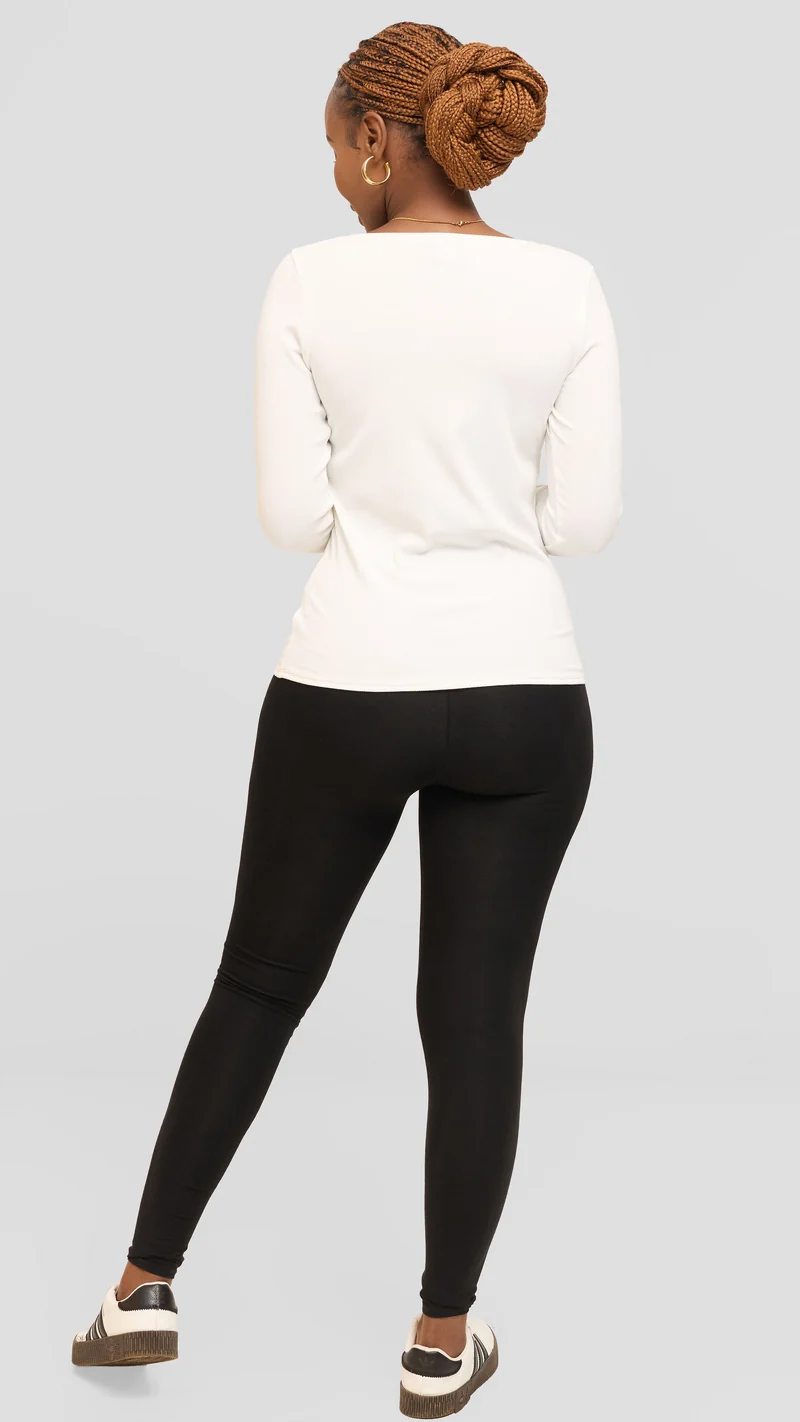Safari by Vivo Long Sleeve T-Shirt in Jersey Rib - White