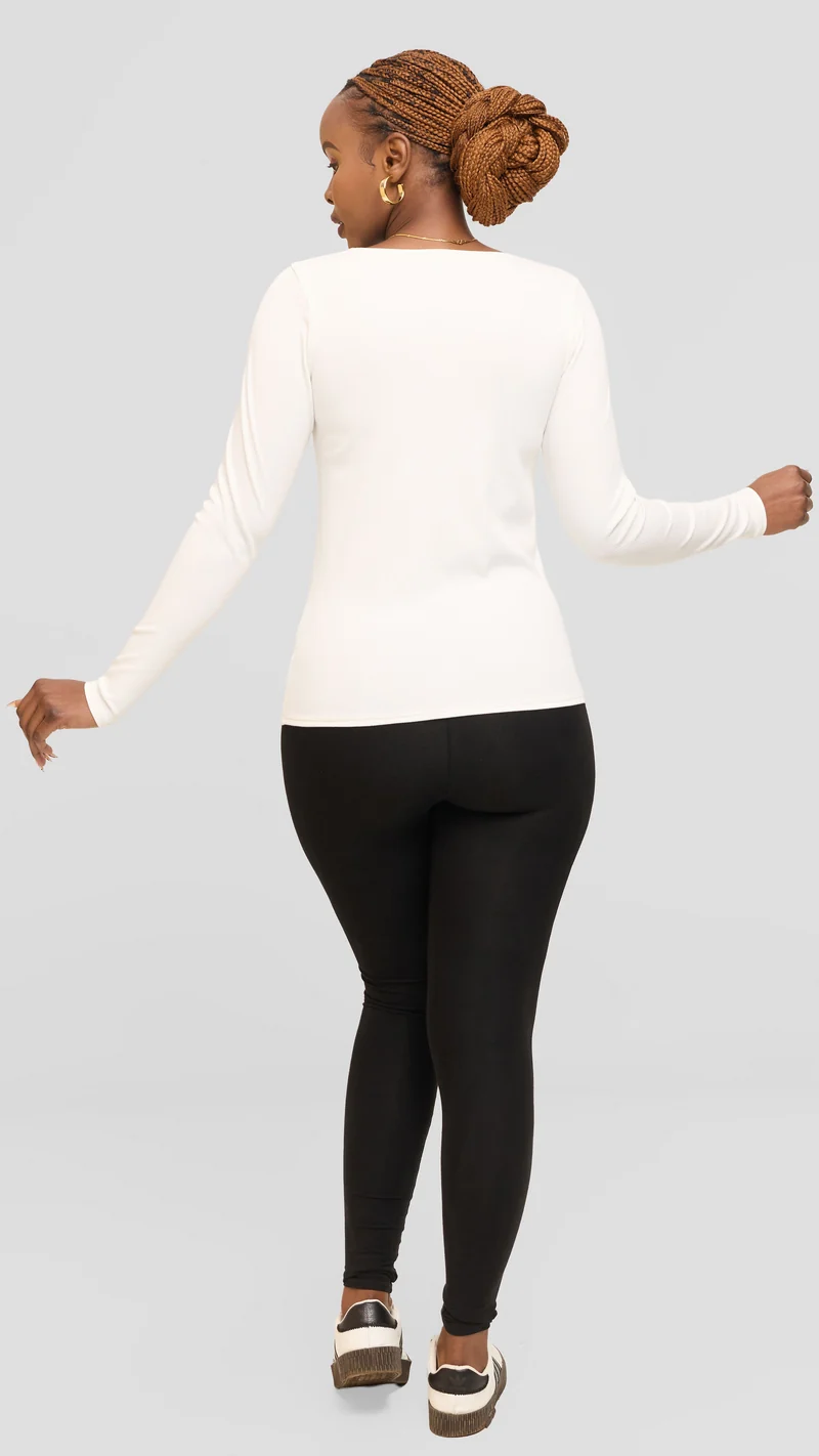 Safari by Vivo Long Sleeve T-Shirt in Jersey Rib - White