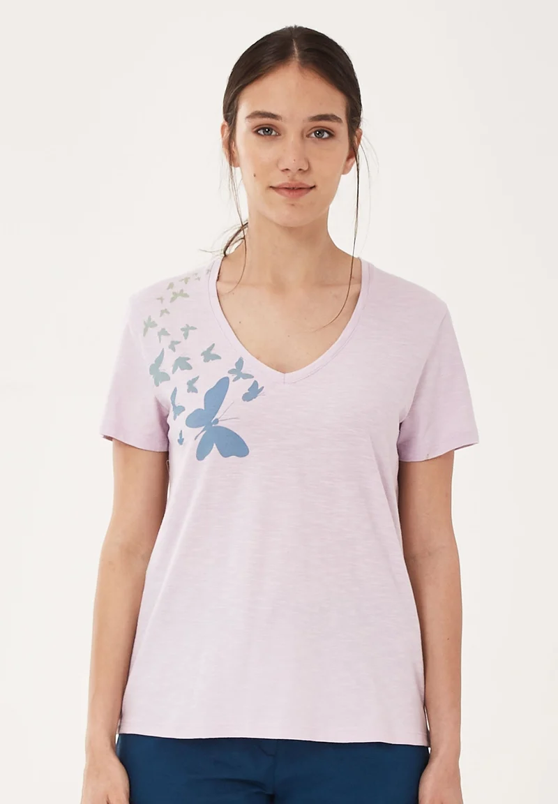 T-Shirt aus Bio-Baumwolle mit Schmetterling-Print