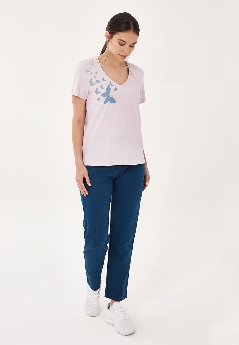 T-Shirt aus Bio-Baumwolle mit Schmetterling-Print