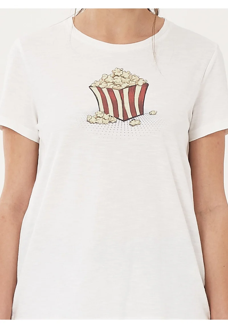 T-Shirt aus Bio-Baumwolle mit Popcorn-Print