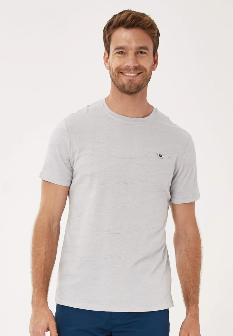 T-Shirt aus Bio-Baumwolle in Jacquard-Struktur