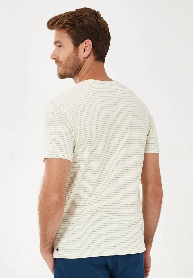 Gestreiftes T-Shirt aus Bio-Baumwolle mit Ärmeltasche
