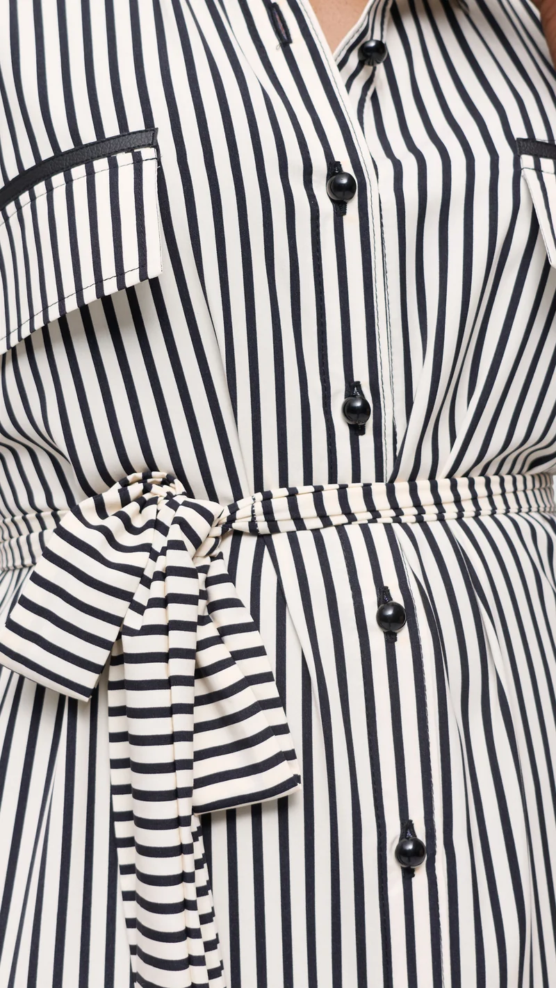 Salok Havilah Shirt Dress - Navy Blue Stripe