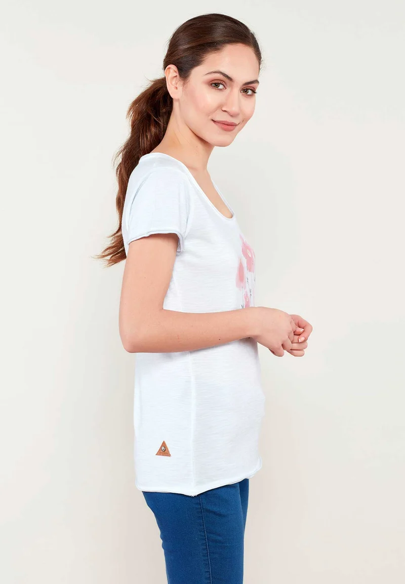Bedrucktes T-Shirt aus Bio-Baumwolle mit Blumen Motive