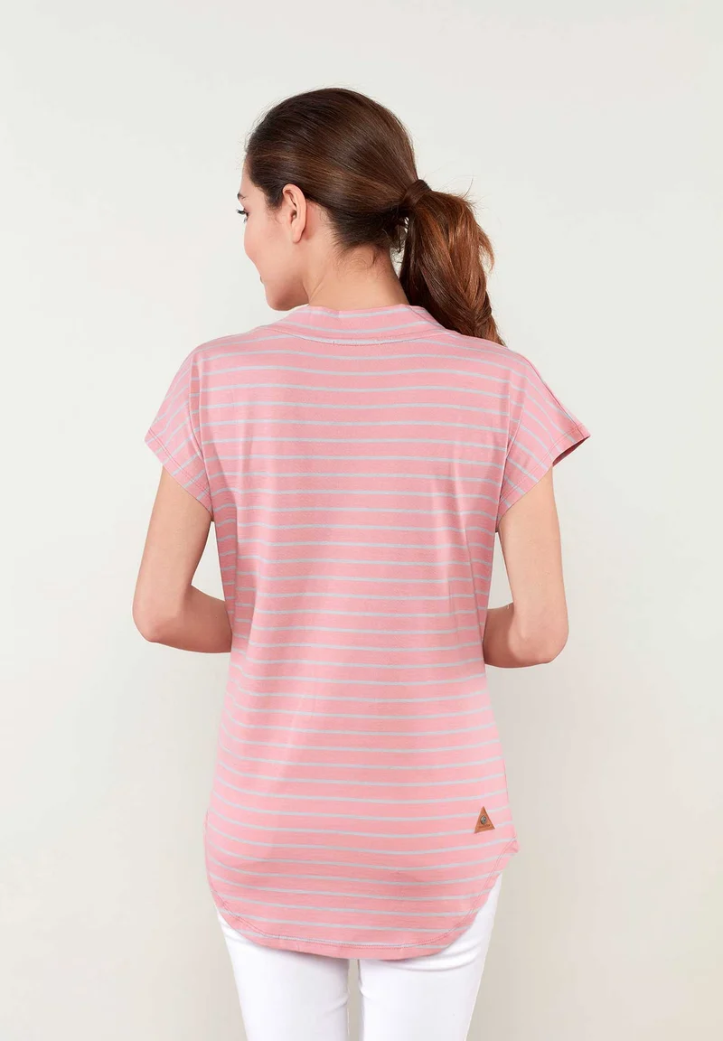 Ringelshirt aus Bio-Baumwolle mit kontrast Naehten