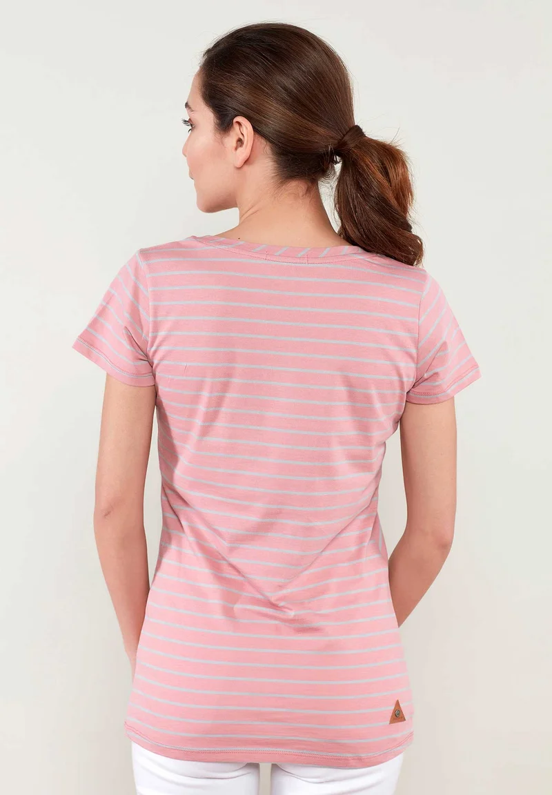 Asymmetrisch geschnittener streifen T-Shirt aus Bio-Baumwolle