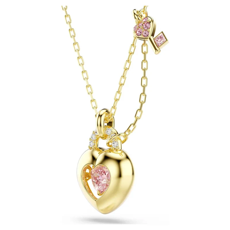 Swarovski Halskette Damen Idyllia Herz Schlüssel Rosa Goldfarben 5737288