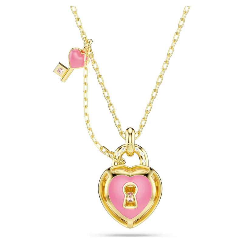 Swarovski Halskette Damen Idyllia Herz Schlüssel Rosa Goldfarben 5737288