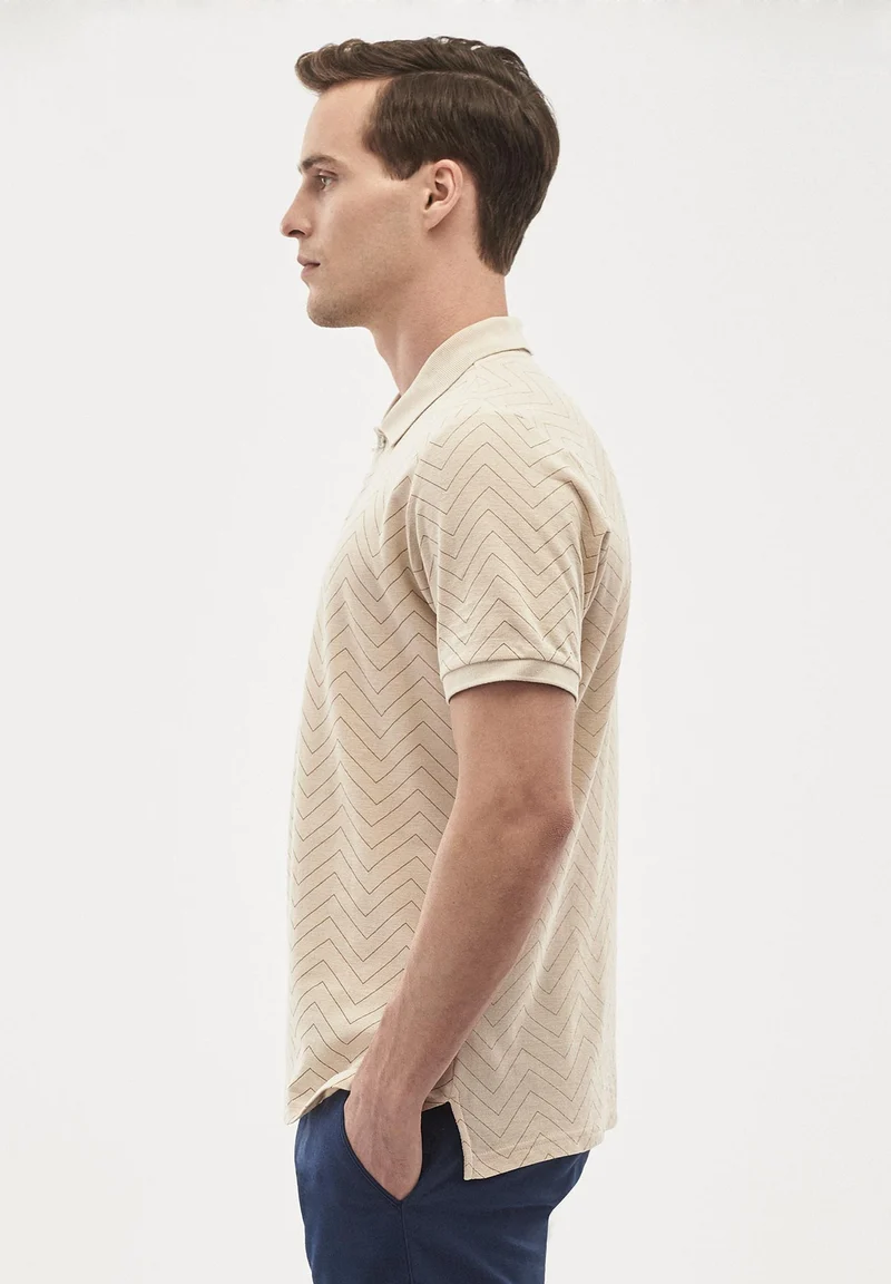 Poloshirt aus Bio-Baumwolle mit Allover-Print