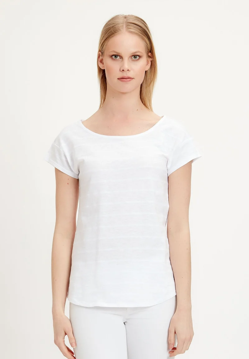 T-Shirt aus Bio-Baumwolle mit Jacquardmuster