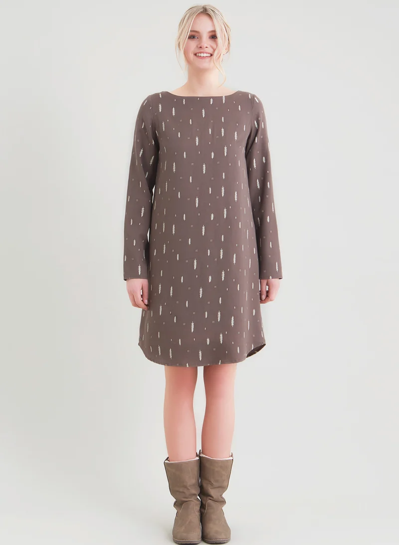 TENCEL™ Lyocell Druckkleid mit kontrastfarbenem All Over Print