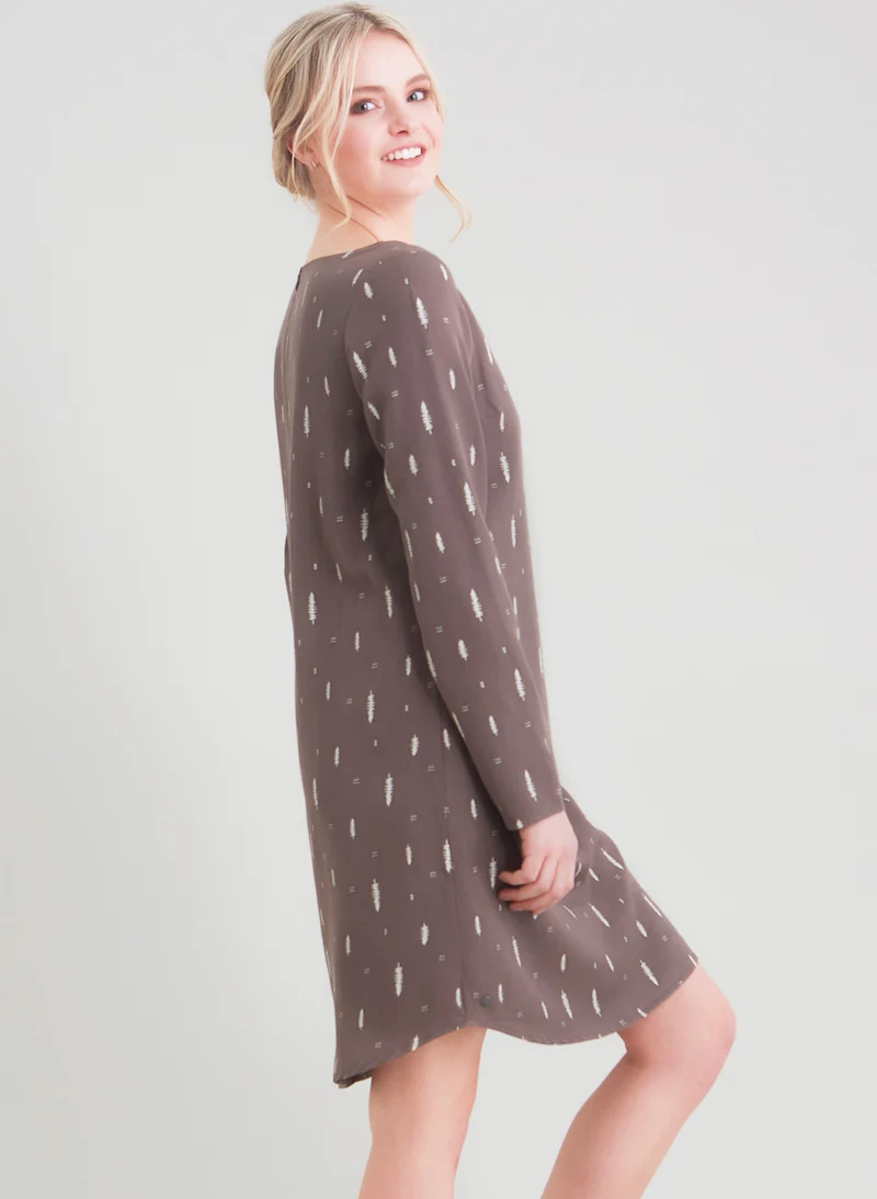TENCEL™ Lyocell Druckkleid mit kontrastfarbenem All Over Print