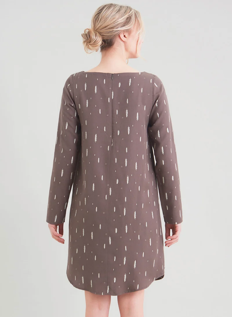 TENCEL™ Lyocell Druckkleid mit kontrastfarbenem All Over Print