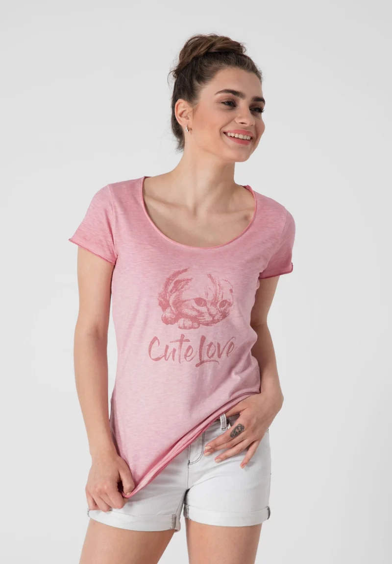 Bedrucktes Katzen T-Shirt aus Bio-Baumwolle
