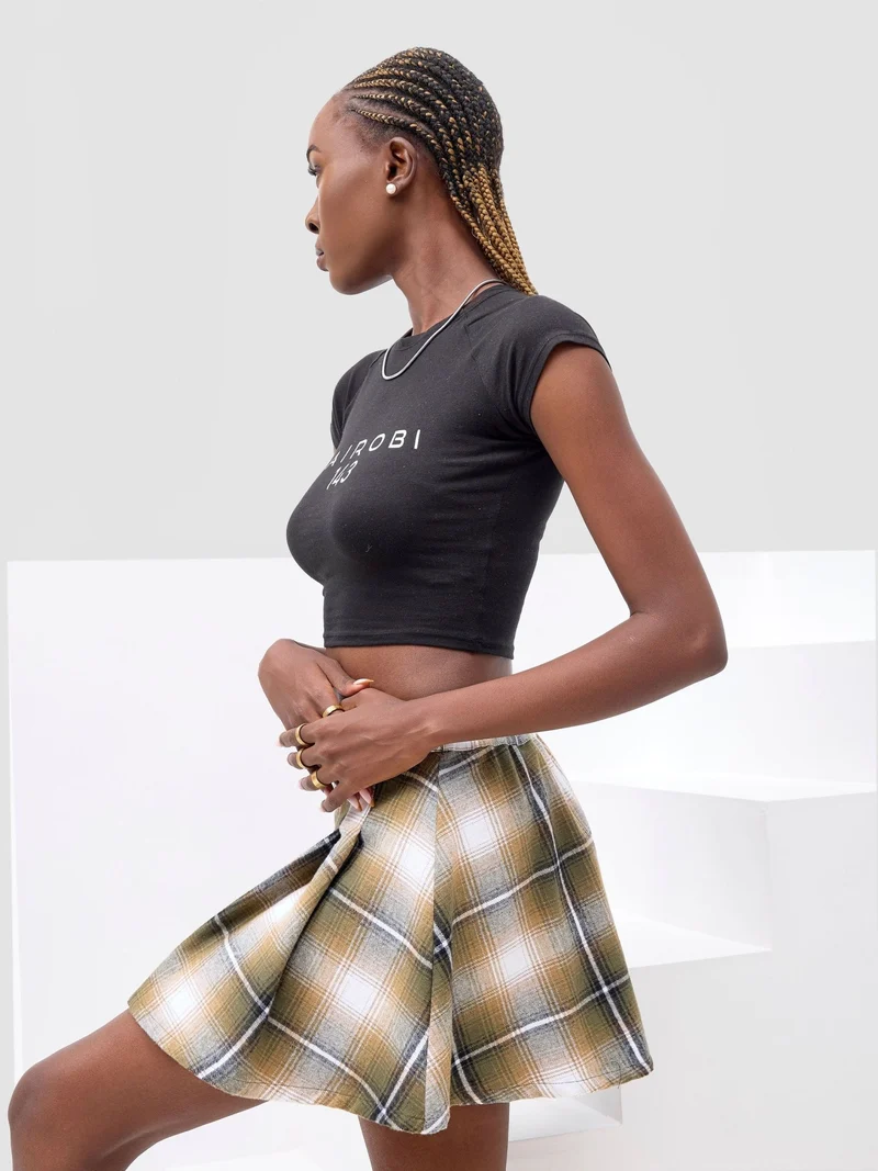 Zoya X Metamorphisized 143 Pleated Flannel Mini Skirt - Hunters Plaid