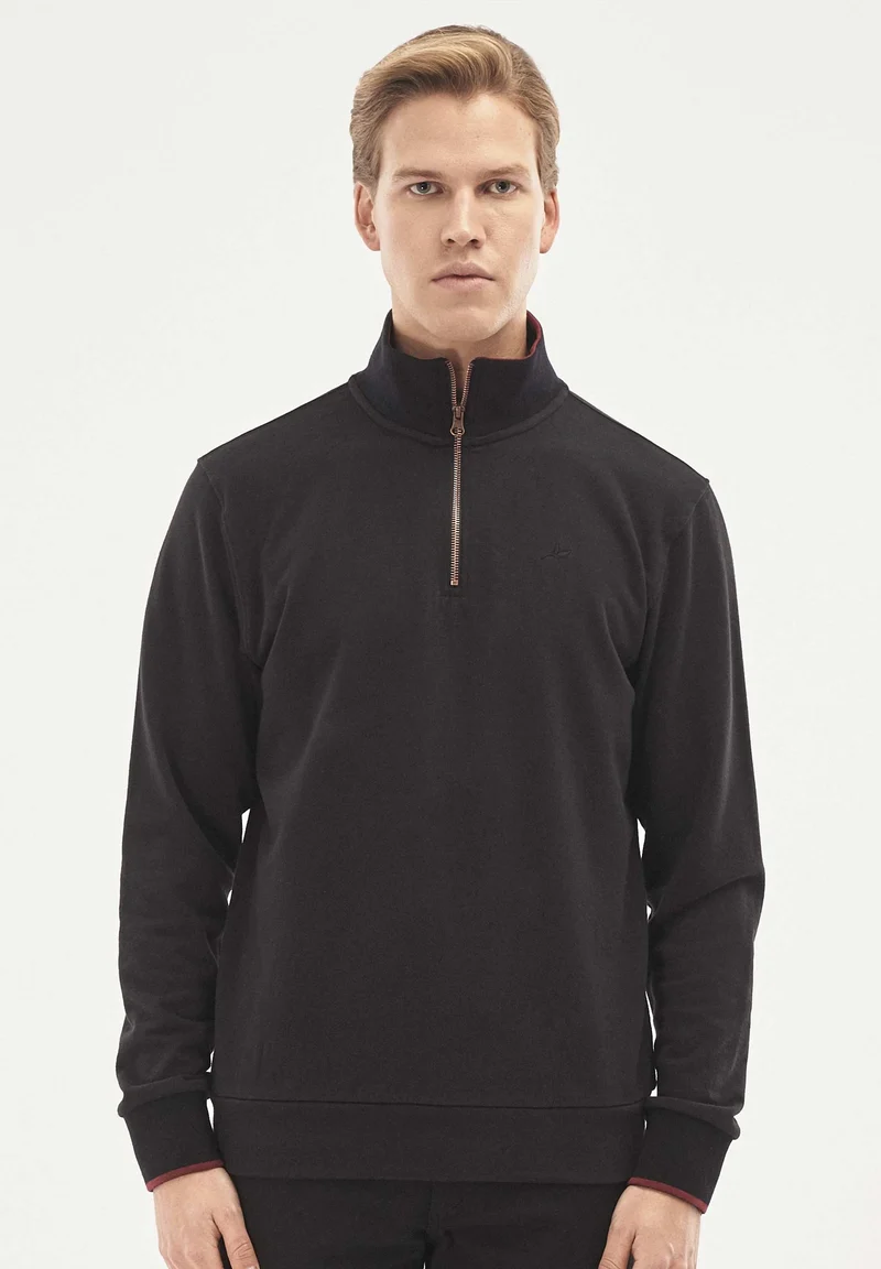 Sweatshirt aus Bio-Baumwolle mit Stehkragen